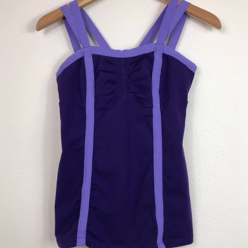 Lululemon top purple cross cross back size 8